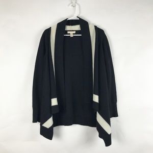 Banana Republic Blk White Stipe Wool Cardigan MED